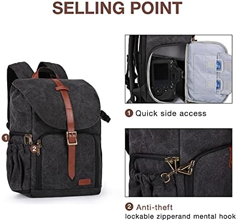 BAGSMART ruksak za kameru, DSLR SLR vodootporna torba za kameru ruksak, ruksak za fotografije protiv krađe