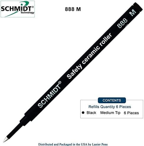 6 x Schmidt 888 Rollerball punjenje - srednja - crna tinta -