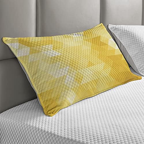 Ampesonne žuta quild jastuk, apstraktni trokut Geometrijski zasjenjeni uzorci sa modernim mozgarskim