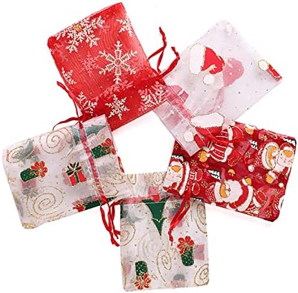 50pcs božićne kockice poklon, nakit za crtanje organskih torbi 4x6 , božićni bomboni gostione torbe za zabavu,