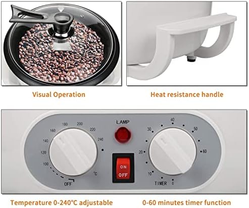 Memoscan kafe roaster mašina za domaćinstvo električne kafe peče sa tajmerom 800W pečenje pečenje pečenje
