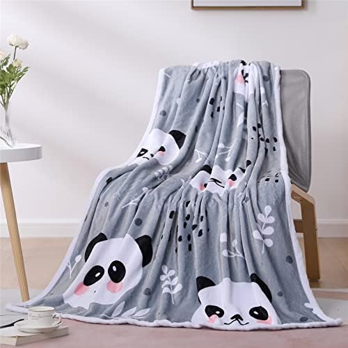 Sviuse Panda bacanje pokrivač crtani pandas uzorak lagana flanela bacanje pokrivač za krevet na razvlačenje