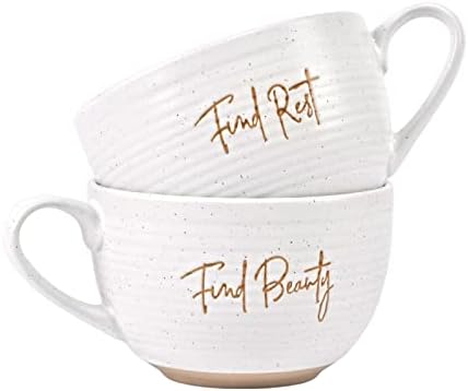 TAIMEI TEATIME keramičke šalice kafe, set od 2, 12,5 oz kafe šalice sa ohrabrenjem citati koje