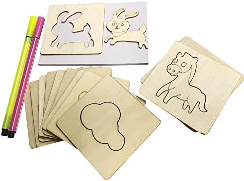 Yitoiie Prirodni drveni šabloni za crtanje za djecu Obrazovni crtež isporučuje obrasce slikarskih predložaka