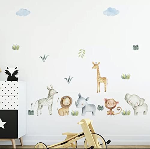 Crtane životinje Safari Jungle naljepnice za rasadnike za zid / dječja soba naljepnica za dekor rasadnika | dekor
