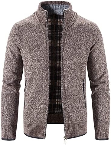 Muškarci puni zip up kardigan džemperi Slim Fit Flannel oblozi pleteni kardigani patentni patentni