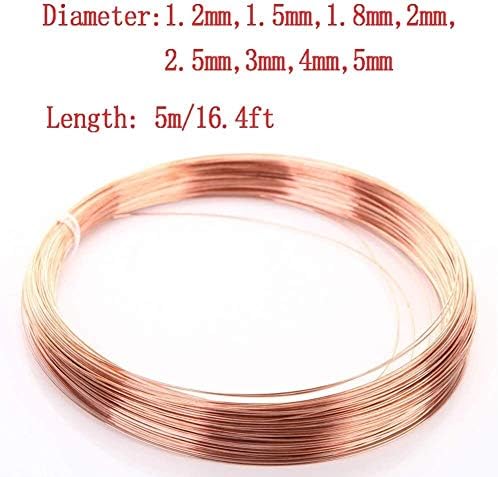 YUESFZ 99.9% čista bakrena žica 5m/16.4 ft T2 gola cu metalna Perla puna linija za DIY zanatske mesingane