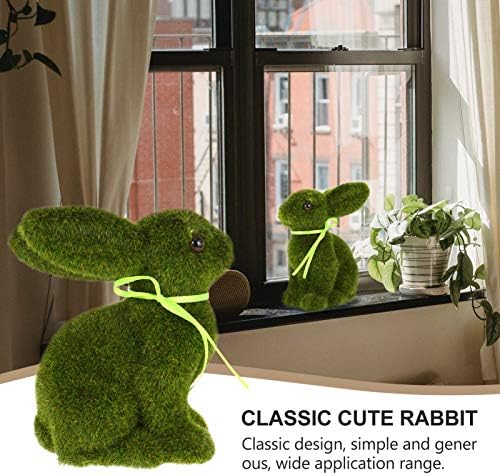 Toyvian Easter Moss Bunny Craft Rabbit statue Rabbitni mahovina zanata zeko Uskrsni dekor za ving hodnik Desktop