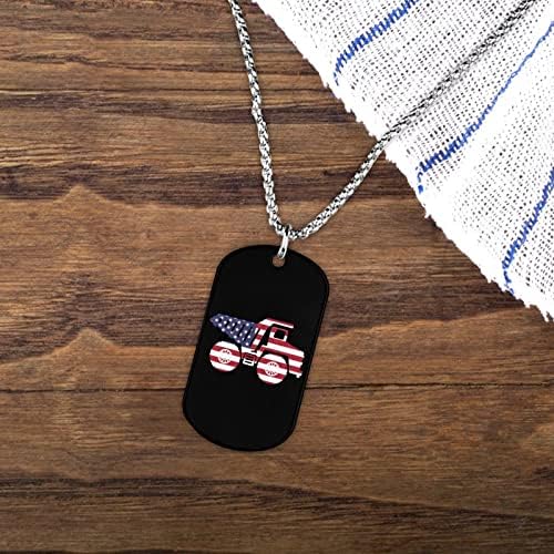 Američka zastava kamion Ženska ogrlica personalizirani privjesak podesiva dužina nakit za kućne putne zabave