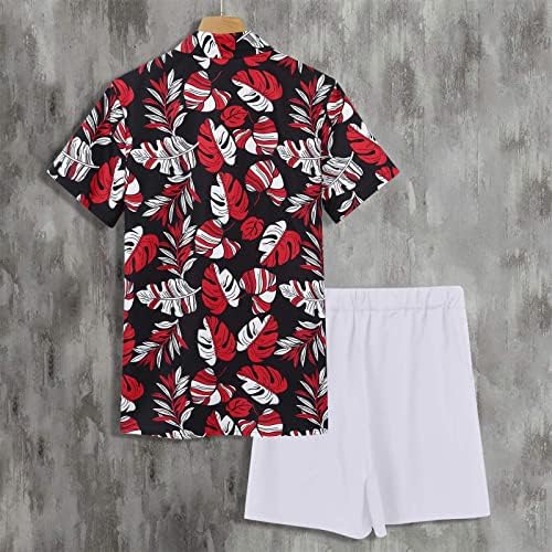 2 komada Trackiots Outfits za muškarce sa džepovima Modna havajska majica i kratki setovi Vintage Holiday