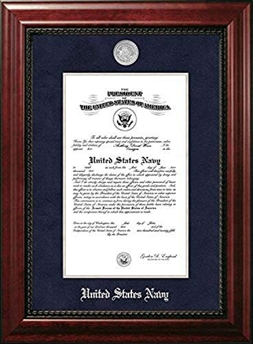 Kampus slike Nacex0028.5x11 Navy certifikat Izvršni okvir sa srebrnim medaljom, 8,5 x 11