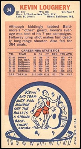 1969 TOPPS 94 Kevin Loughery Metters Dean's Cards 5 - bivši meci