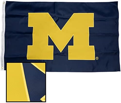 Univerzitet u Michigan zastave Baneri Wolverines Um U od m najlonska unutarnja vanjska 3x5