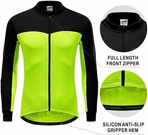Przewalski muški biciklistički dres zimske termalne ruke s dugim rukavima sa 3 stražnji džepovi