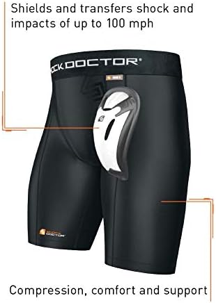 Šačke za kompresijske kratke hlače sa udarnim ljekarom s bio-fleksibilnom zaštitnom čašicom. Muška / omladinska
