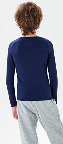 Mrignt 2 Pack Youth Boys Termalne kompresijske košulje dugih rukava Fleece Baselayer Soccer Bejbol trčanje base