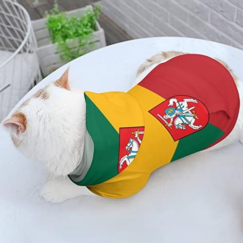 Nova zastava za Litvanija Mačka jednodijelna košulja Trendi kostim za pse sa poklopcem za kućne ljubimce