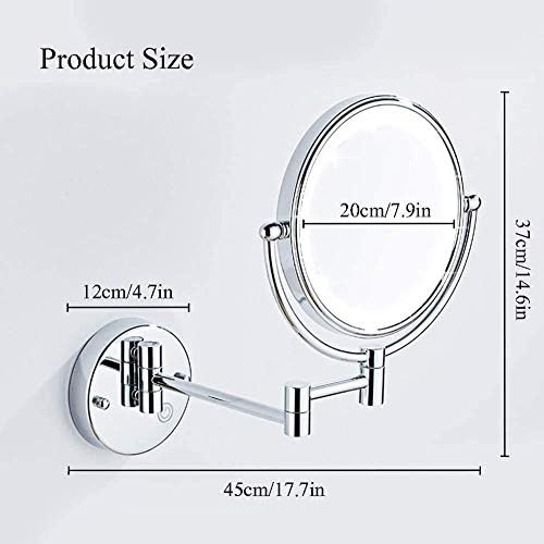 Gruni Makeup Zidno montirano, mirrolo za kupatilo 8 360 Rotacija savršena za toaletni stol ili kupatilo
