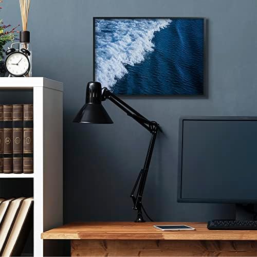 Stupell Industries fotografija pada plavog okeanskog talasa Crna uokvirena Umjetnost, 24 x 30, dizajn