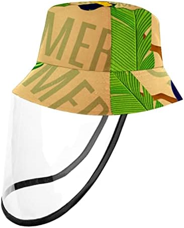 Zaštitni šešir za odrasle sa štitom za lice, ribarski šešir protiv sunca, palma napušta tropsko