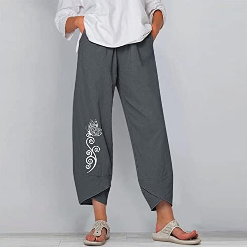 Miashui čizme krojene pantalone za žene poslovne Casual Žene dame Casual cvijeće Print elastični