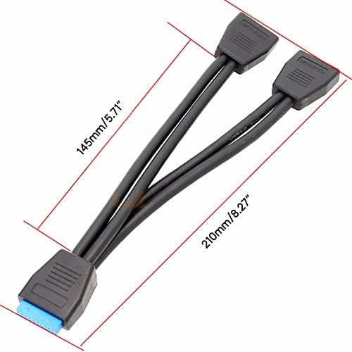 Sardfxul USB 3.0 produžni kabel zaglavlja, 19/20 PIN 1 do 2 y razdjelnik Interni produžni adapter,