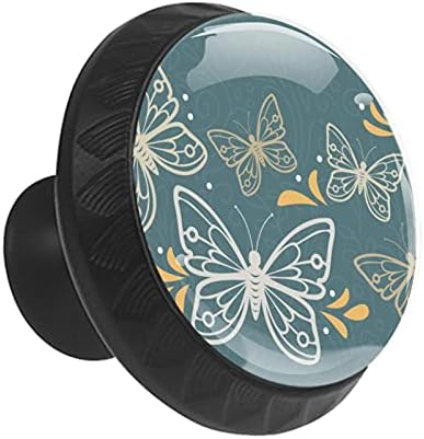 12 komada leptir uzorak staklene dugmad za Komode, 1,37 x 1,10 u okruglom kuhinjskom ormariću vuče za dječiju