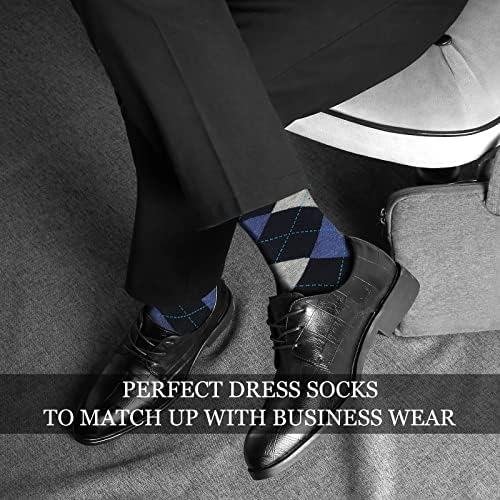 Nkmoos Muške čarape - Smiješne šarene čarape za muškarce - Poslovna novost Striped uzorke Crew