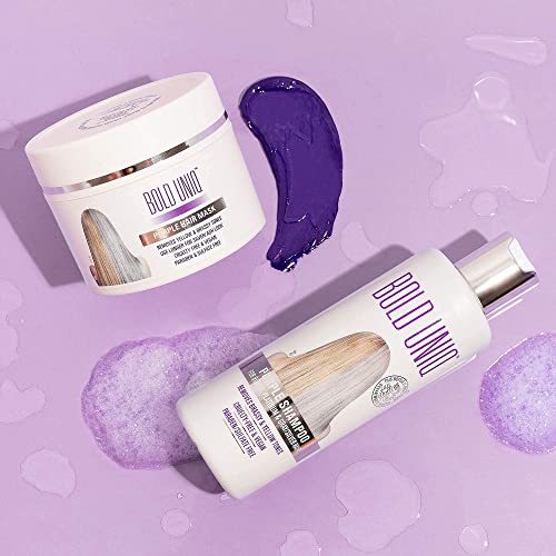 Bold Uniq Purple šampon & amp; Maska Bundle. Uklanja Brass žute tonove. Posvjetljuje plava, platina, pepeo, srebro