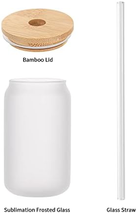 PYD Life 24 paket sublimacija Glass Blanks pivo može Tumbler Bulk 13 OZ mat staklo šalice sa bambus
