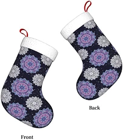 Waymay indijski cvjetni paisley božićni čarapa 18 inča xmas viseći čarape za čarape za čarape