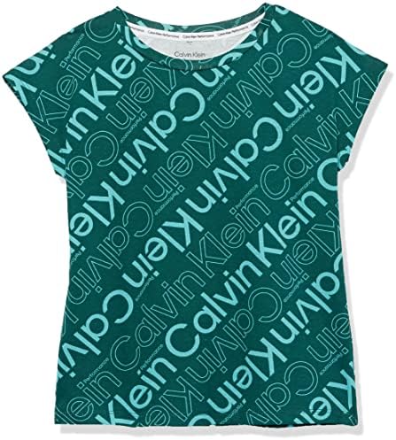 Calvin Klein djevojke ' kratki rukav opušteno fit performanse T-Shirt, posada-vrat dekolte & Logo Detailing