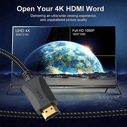 HDMI kabl 10ft / 3m, 5-pakovanje 4K HDMI kablovi - brzi HDMI 2.0 kablovski mužjak za muški s Ethernet-om,