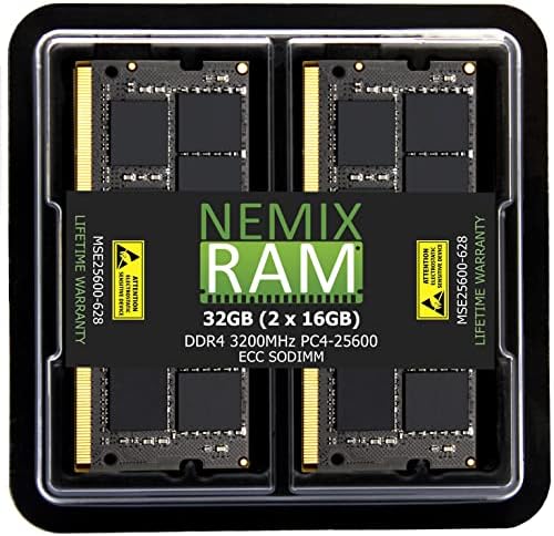 32GB komplet 2x16gb DDR4-3200 PC4-25600 ECC SODIMM 2RX8 nadogradnja memorije Nemix Ram