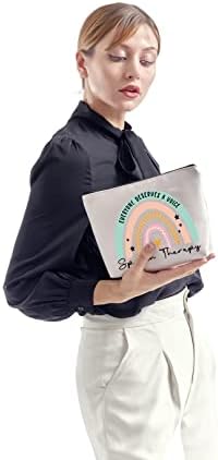 Zjxhpo Rainbow logopedska kozmetička torba Svako zaslužuje glasovnu logopedsku torbicu za šminkanje sa patentnim