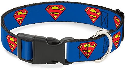 Ovratnik za mačke odvojivi Superman štit plava 6 do 9 inča širine 0,5 inča