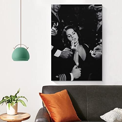 Luowei Lana Del Rey Poster crno-bijeli Poster za sobu estetski platneni umjetnički Poster i zidna umjetnička
