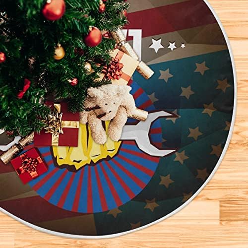 Oarencol Radni dan Američka zastava Božićno drvsko suknje 36-inčni spomenik FIST 4. jula Xmas Dekoracije