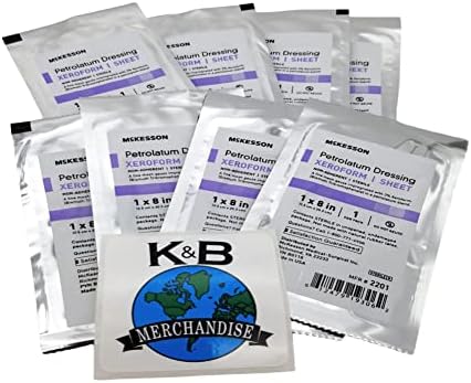 Xeroform Petrolatum preljev 1x8 inčni impregnirani gaze sterilni, ne-adfentni, 8 pakovanja, savršen dodatak