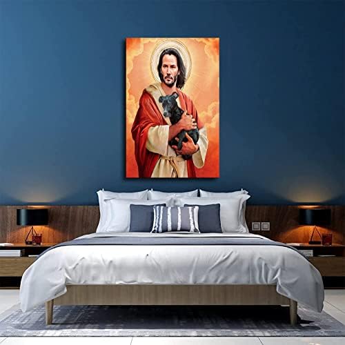 Keanu Reeves Isus grli štene platnu slika Art Poster slika HD Print Poster Retro obojene moderne kuće spavaća