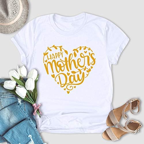 Sretan majčin dan 2023. majica za žene mama baka majica pisma ispis CrewNeck kratki rukav grafički