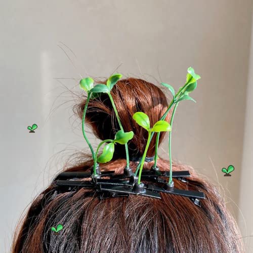 YIUWLMN 6kom suncokretova šnala za kosu mala trava šnala za kosu zelena biljka šnala za kosu slatke djevojke