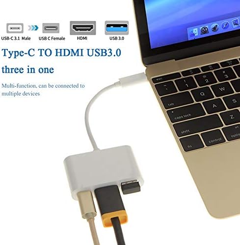 WSSBK 3 u 1 USB C HUB PD USB 3.0 Multiport adapter USB 3.1 Tip C muški do HDMI kompatibilni adapter