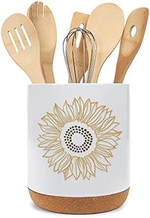 Elanze Designs Sunflower White X-Veliki Držač Kuhinjskog Posuđa Od Plute