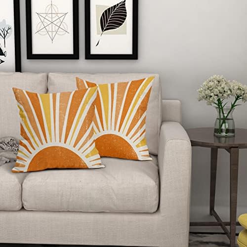 Narančasta žuta Boho navlaka 18x18 set od 2 boemski stil retro apstraktne sunčeve otvorene