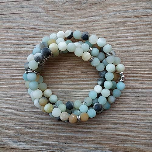 Samootkrivanje 108 prirodne perle Mala Yoga nakit meditacija perle narukvica ogrlica sa Ohm šarmom