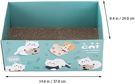 Ipetboom Box Sky-Blue Kitten Bed Scratch Paper House Dogs ležaljke od valovitog interaktivnog kartona sa futrolom