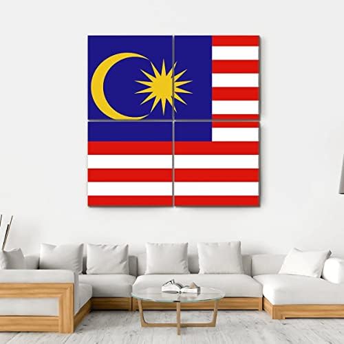 ERGO PLUS Malezija Zastava vektorska zidna Umjetnost zapanjujuća rastegnuta slika spremna za Okačenje za Kućni