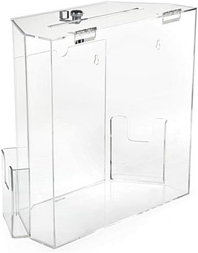 Dobrotvorna donacija akrilna glasačka kutija sa okvirom za prikaz, brava i 2 džepova, zidna montaža ili stol