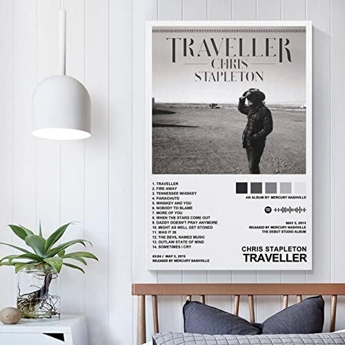 MEETJE Chris Stapleton & nbsp; - & nbsp;traveller album Cover platneni posteri za sobu estetski poklon Unframe:12x18inch